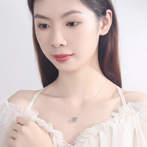 925 Silver Moon Cat Women Necklaces CZ Jewelry SCN122