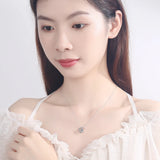 925 Silver Moon Cat Women Necklaces CZ Jewelry SCN122