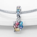 925 Silver Flower Bee Home Bead for Bracelet Charm DIY Jewelry