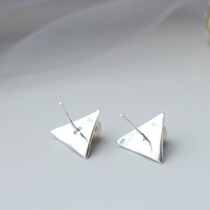 925 Silver Natural Pearl Triangle Earring