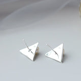 925 Silver Natural Pearl Triangle Earring