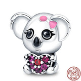 925 Sterling Silver Heart Animal Beads 3mm Bracelet DIY Jewelry