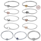 925 Sterling Silver Snake Chain Bracelet for Charms DIY Jewelry Making