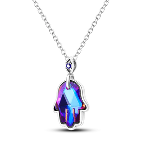 Silver Blue-violet Palm Necklace for DIY Jewelry