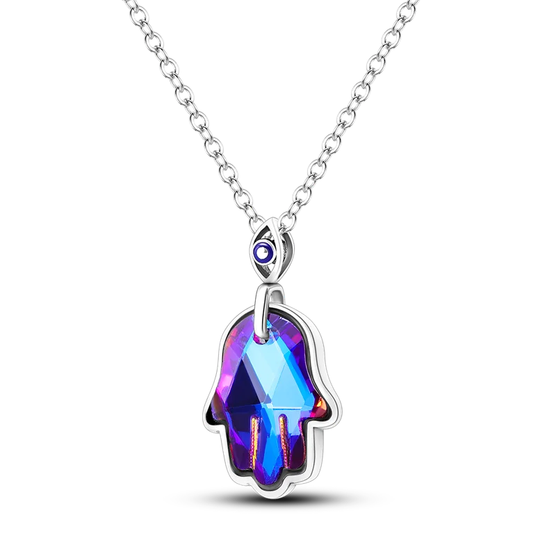 Silver Blue-violet Palm Necklace for DIY Jewelry