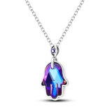 Silver Blue-violet Palm Necklace for DIY Jewelry