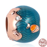 Silver Mermaid Beads Charms for 3mm Bracelet DIY Jewelry Making