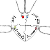 Heart Shape Puzzle BFF Necklace For 4 Friends