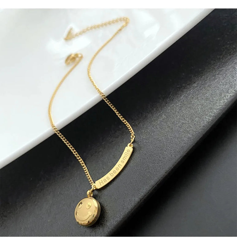 Stainless Steel Face Chain for Women - Tassel Pendant - Fine Jewelry