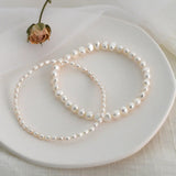 Baroque Natural Pearl Anklet Freshwater Pearl Elasticity Chain Beach Jewelry