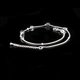 925 Silver Square Pendant Anklet for Women