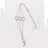 Silver Copper Circles Zircon Chain Bracelet for Women