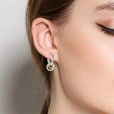 Yellow Dancing Bee S925 Hoop Earrings, Birthday Gift Silver Jewelry
