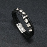 Men's Leather Double Braided Bracelet