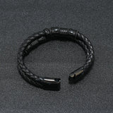 Men's Leather Double Braided Bracelet