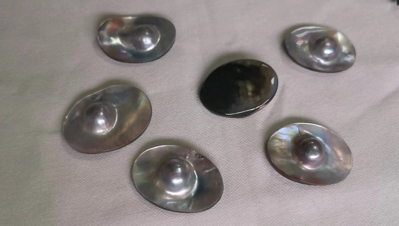 Hot Mabe Pearl Oval Shape Sea Shell Loose Pearl Beads