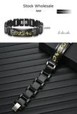 Hot Stainless Steel Bracelet Mens Enamel Charms Jewelry For Men