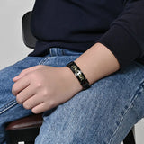 Hot Stainless Steel Bracelet Mens Enamel Charms Jewelry For Men