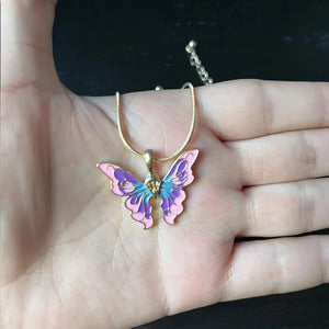 Thai Pop Butterfly Necklace Set Double Chains
