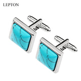 Mens Business Lepton Square Stone Cufflinks