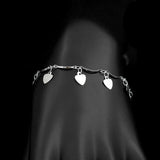 Bohemia Love Heart Pendant Bracelet 925 Sterling Silver Charm Bracelets