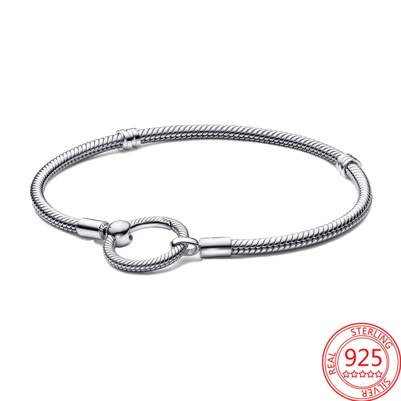 Closure Snake Chain Bracelet 925 Sterling Silver Jewelry Gift