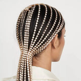 Bridal Headband Rhinestone Tassel Hair Chain Crystal Hair Jewelry