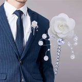 Hot Bride Wrist Flower Groom Suit Pin Ivory DIY Wedding Dress T054Z