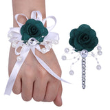 Hot Bride Wrist Flower Groom Suit Pin Ivory DIY Wedding Dress T054Z