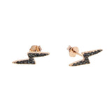 Rose Flash Lightning Stud Pave Cubic Zirconia Earring