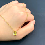 Yellow Candy Crystal Necklace Water Drop Shape Wedding Jewelry