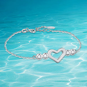 Charming Heart Bracelet 925 Sterling Silver