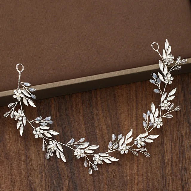 Silver Pearl Crystal Headband Hairband Wedding Hair Accessories