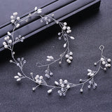 Silver Pearl Crystal Headband Hairband Wedding Hair Accessories