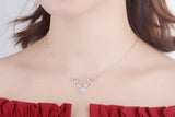 925 Silver Moonstone Elk Deer Necklace For Women