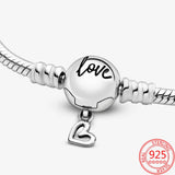 925 Silver Bracelet Fallen Leaves Chain Clasp Basic Charm Bracelet