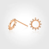 Classic 925 Sterling Silver Round Stud Earrings For Women Clear CZ