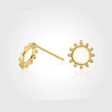 Classic 925 Sterling Silver Round Stud Earrings For Women Clear CZ