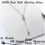 Silver Platinum Plated Music Note Zircon Pendant, S925 Jewelry