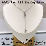 Silver Platinum Plated Music Note Zircon Pendant, S925 Jewelry
