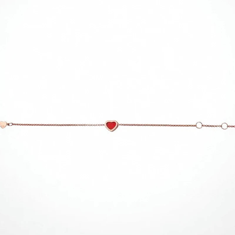 Europe Top Zircon Red Heart Bracelet