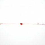 Europe Top Zircon Red Heart Bracelet