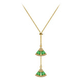 Green Crystal Geometric Pendant Choker Necklace for Women