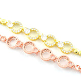 Classic Crystal Gem Open Bracelet Set Women's Party Jewelry