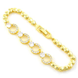 Classic Crystal Gem Open Bracelet Set Women's Party Jewelry