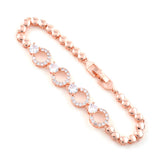Classic Crystal Gem Open Bracelet Set Women's Party Jewelry