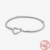925 Sterling Silver Heart Bracelet with Double Layer Love Jewelry Gift