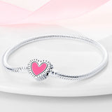 925 Silver Heart Chain Bracelet for Charms DIY Jewelry