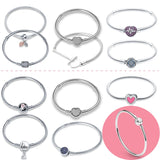 925 Silver Heart Chain Bracelet for Charms DIY Jewelry