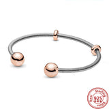 925 Sterling Silver Snake Chain Bangle Bracelet